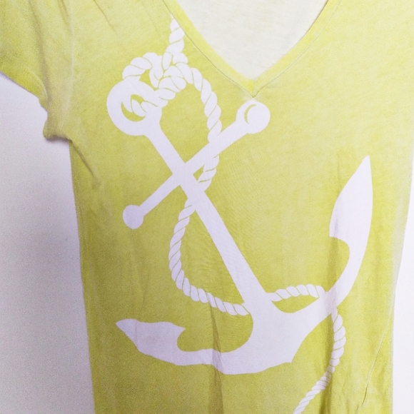 J Crew 100% Cotton V Neck Nautical Novelty Print Graphic Tee Size Large - Picture 4 of 8